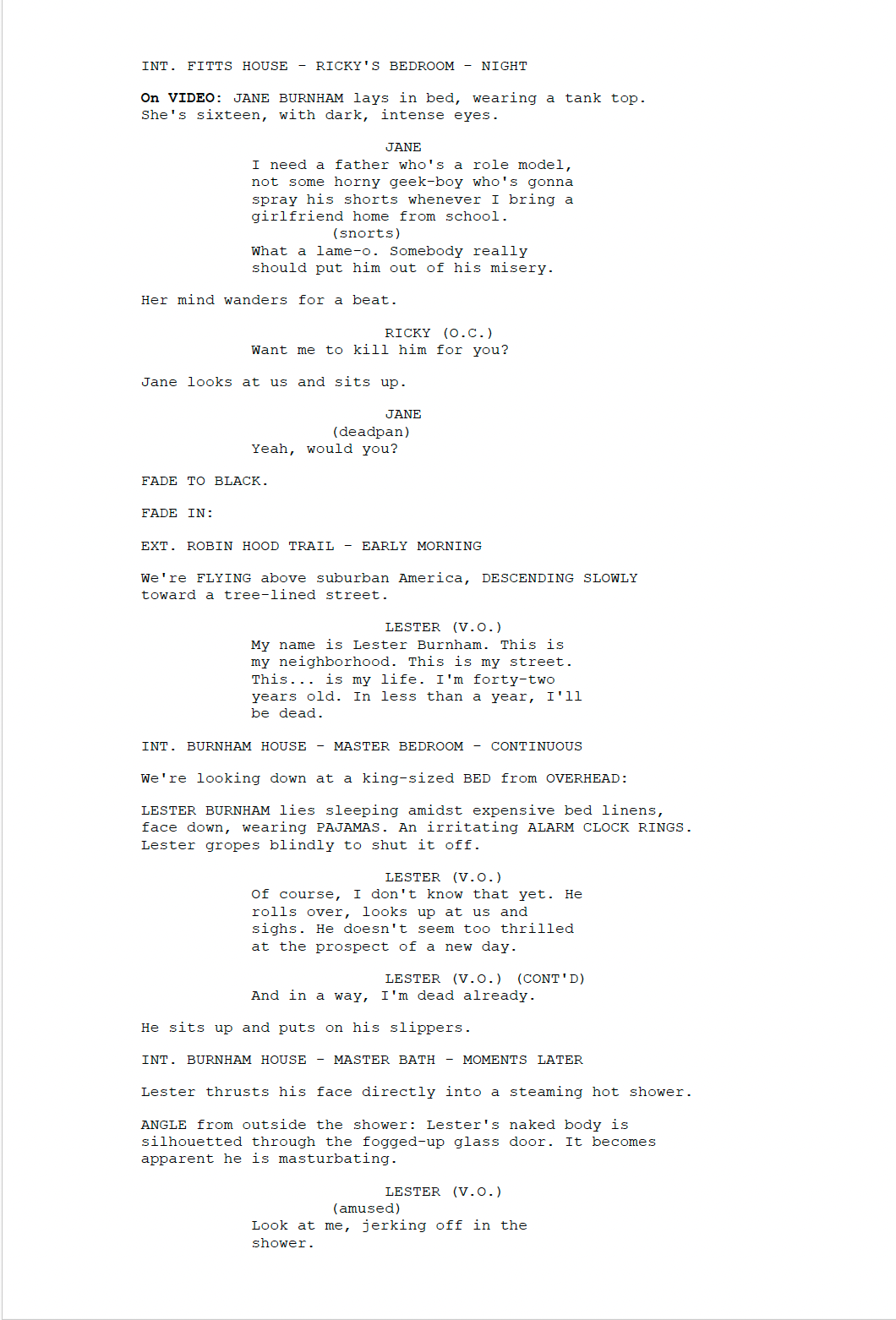 American Beauty Movie Script Screenplay Gift for Film Buffs Gift for Movie Lover Gift Idea Movie Memorabilia Gift for Friend Gift Ideas Gift