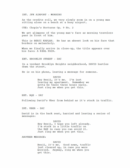 A Real Pain Movie Script Screenplay Gift for Film Buffs Gift for Movie Lovers Gift Idea Movie Memorabilia Gift for Friend Gift Ideas Gift