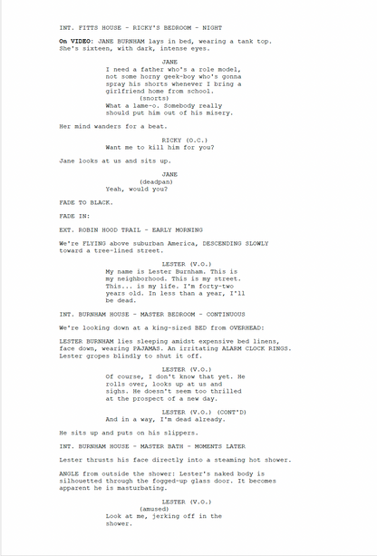 American Beauty Movie Script Screenplay Gift for Film Buffs Gift for Movie Lover Gift Idea Movie Memorabilia Gift for Friend Gift Ideas Gift
