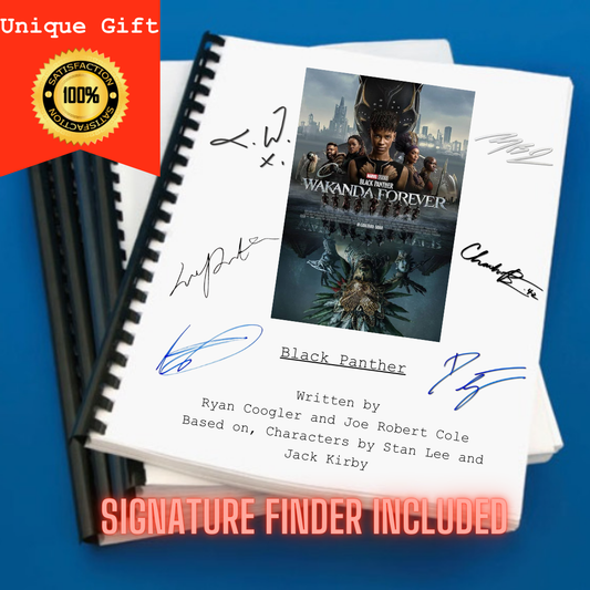 Black Panther Wakanda Forever Movie Script Screenplay Gift for Film Buffs Gift for Movie Lovers Gift Idea Movie Memorabilia Gift for friends