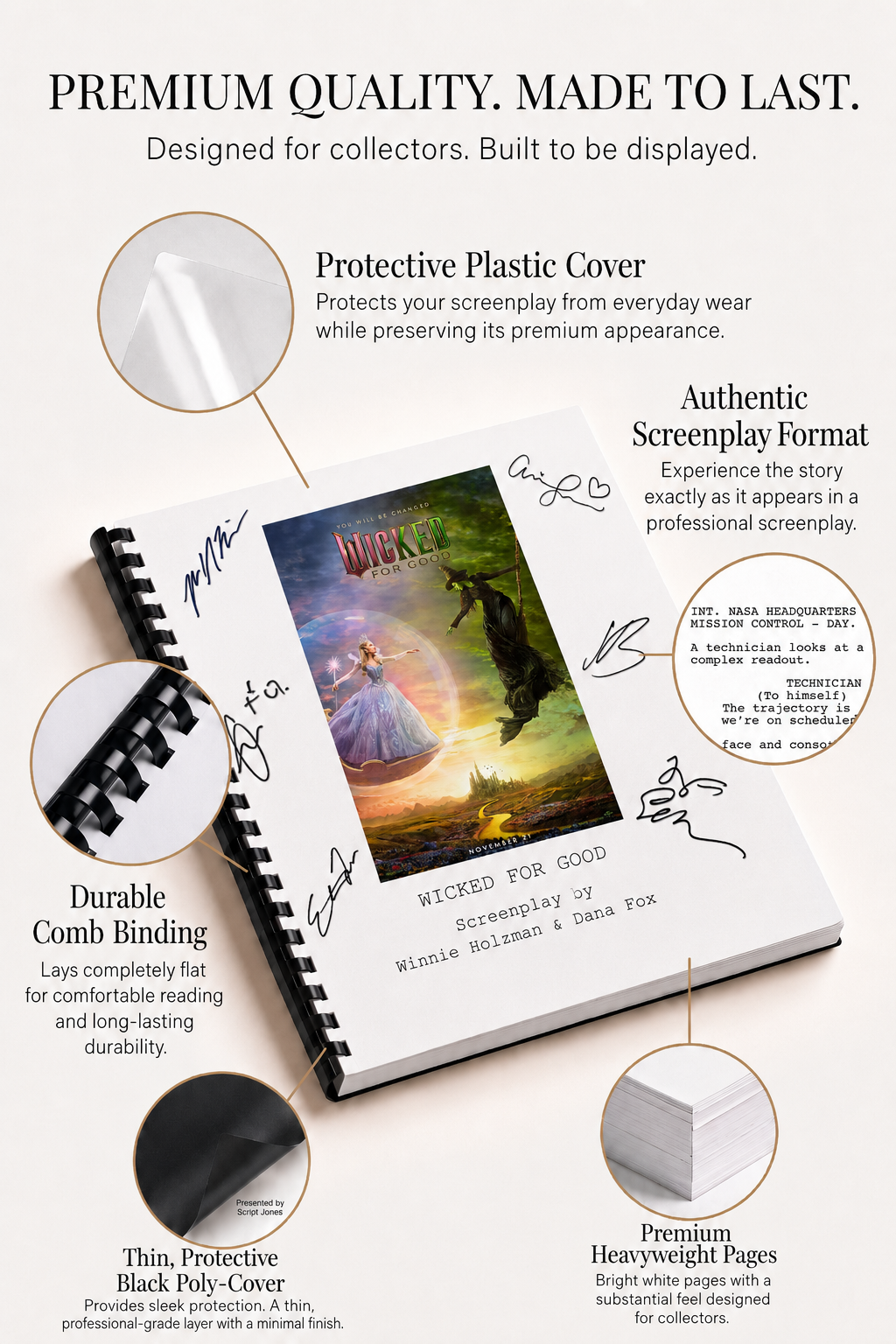 Wicked For Good Movie Script Screenplay Gift for Film Buffs Gift for Movie Lovers Gift Idea Movie Memorabilia Gift for Friend Gift Ideas