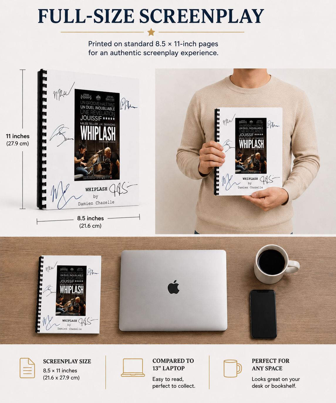 Whiplash Movie Script Gift for Film Buffs Gift for Movie Lovers Friends Gifts Memorabilia for Film Gift for Her Movie Script Art