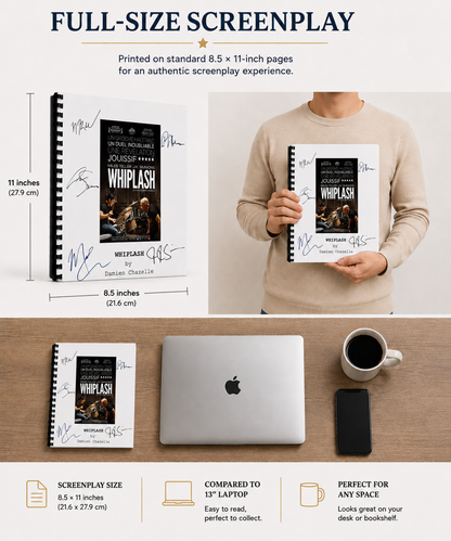 Whiplash Movie Script Gift for Film Buffs Gift for Movie Lovers Friends Gifts Memorabilia for Film Gift for Her Movie Script Art