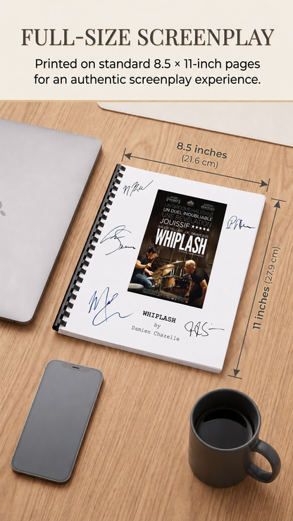 Whiplash Movie Script Gift for Film Buffs Gift for Movie Lovers Friends Gifts Memorabilia for Film Gift for Her Movie Script Art