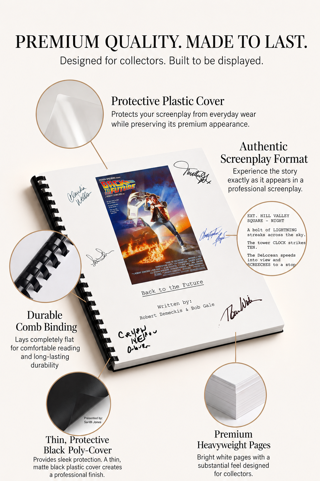Back to the Future I Movie Script Gift for Friends Screenplay Gift for Movie Lovers Memorabilia Movie Gift Ideas for Friends Movie