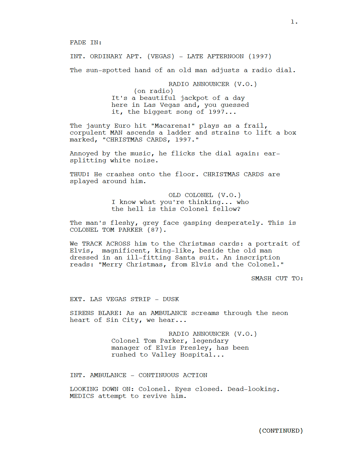 Elvis Movie Script Gift for Friends Screenplay Gift for Movie Lovers Memorabilia Movie Gift Ideas for Friends Movie Memorabilia Gift