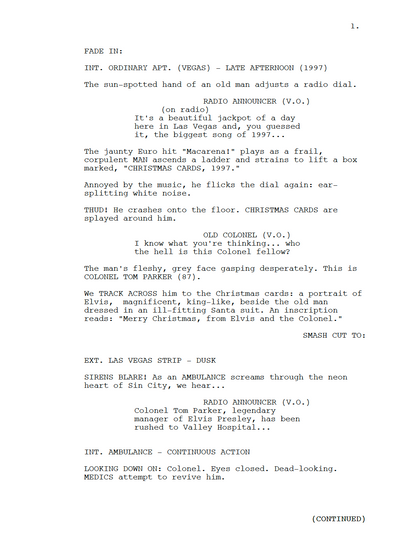 Elvis Movie Script Gift for Friends Screenplay Gift for Movie Lovers Memorabilia Movie Gift Ideas for Friends Movie Memorabilia Gift