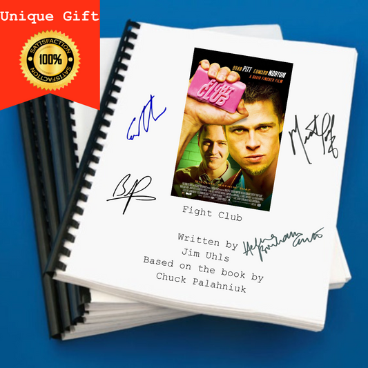 Fight Club Movie Script Screenplay Gift for Film Buffs Gift for Movie Lovers Gift Idea Movie Memorabilia Gift for Friend Gift Ideas Gifts