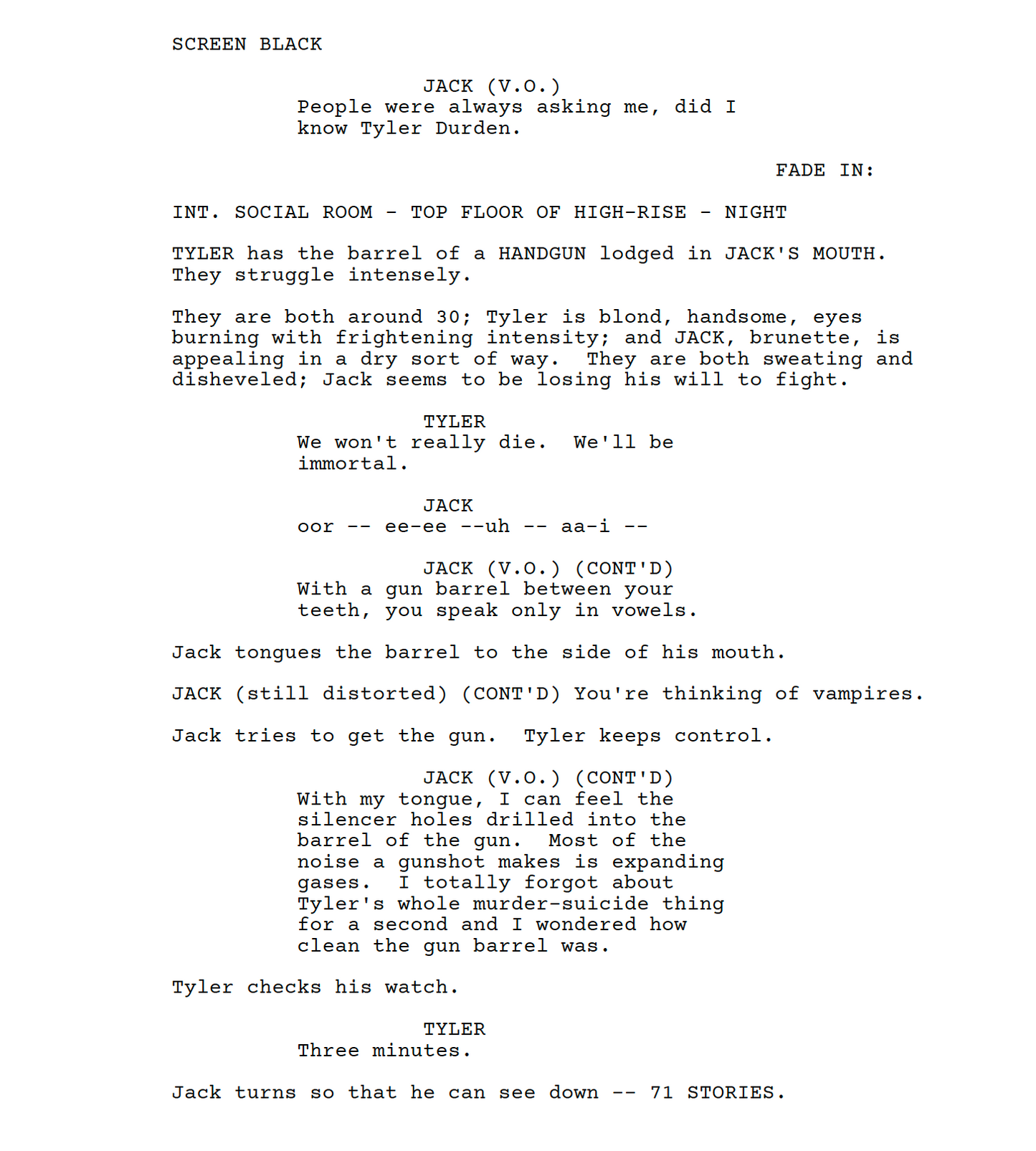 Fight Club Movie Script Screenplay Gift for Film Buffs Gift for Movie Lovers Gift Idea Movie Memorabilia Gift for Friend Gift Ideas Gifts