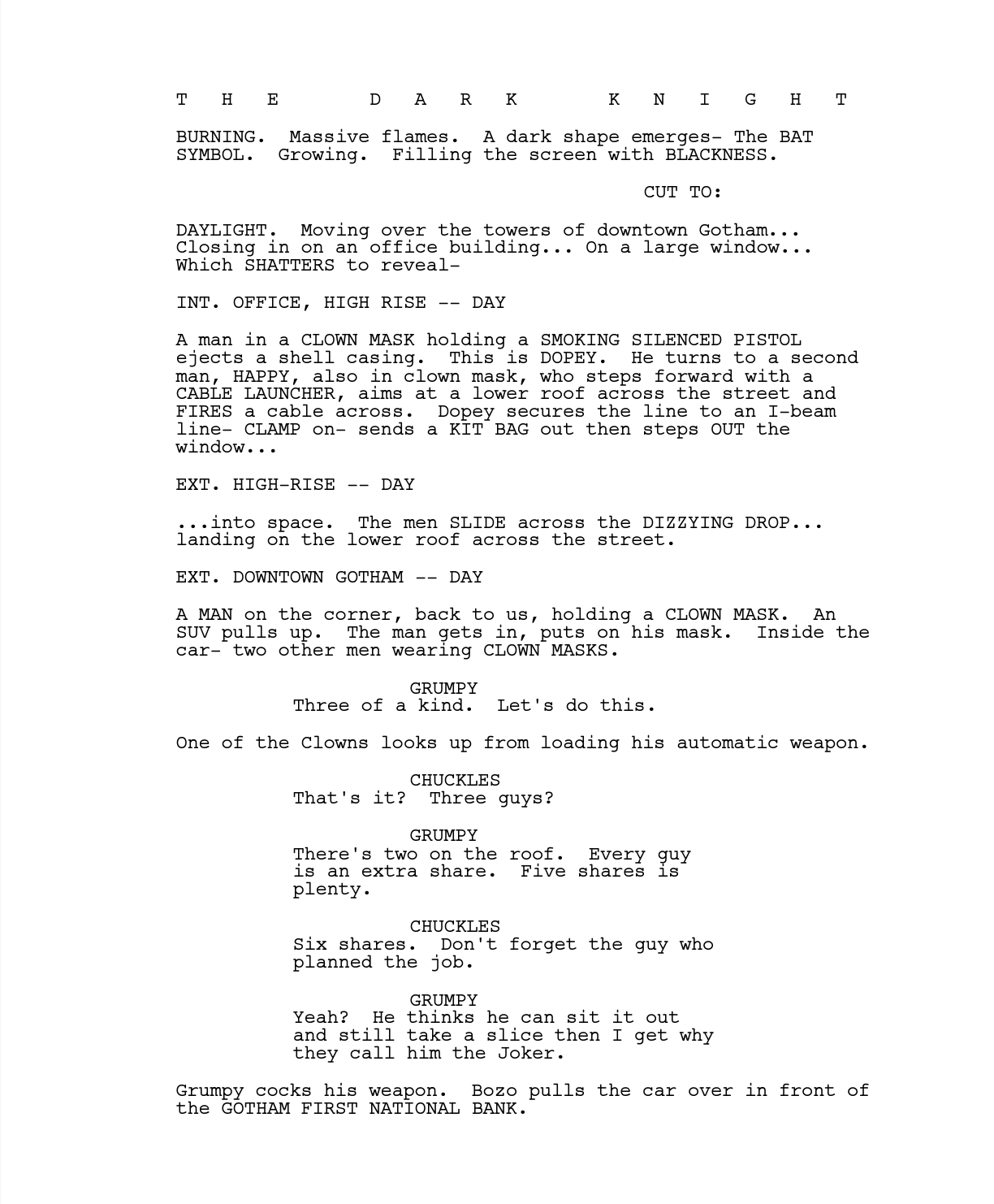The Dark Knight Movie Script Screenplay Gift for Film Buffs Gift for Movie Lovers Gift Idea Movie Memorabilia Gift for Friend Gift Ideas