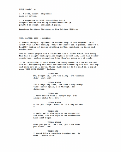 Pulp Fiction Movie Script Screenplay Gift for Film Buffs Gift for Movie Lovers Gift Idea Movie Memorabilia Gift for Friend Gift Ideas Gift