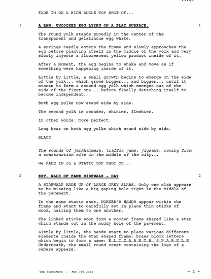 The Substance Movie Script Screenplay Gift for Film Buffs Gift for Movie Lovers Gift Idea Movie Memorabilia Gift for Friend Gift Ideas Gift