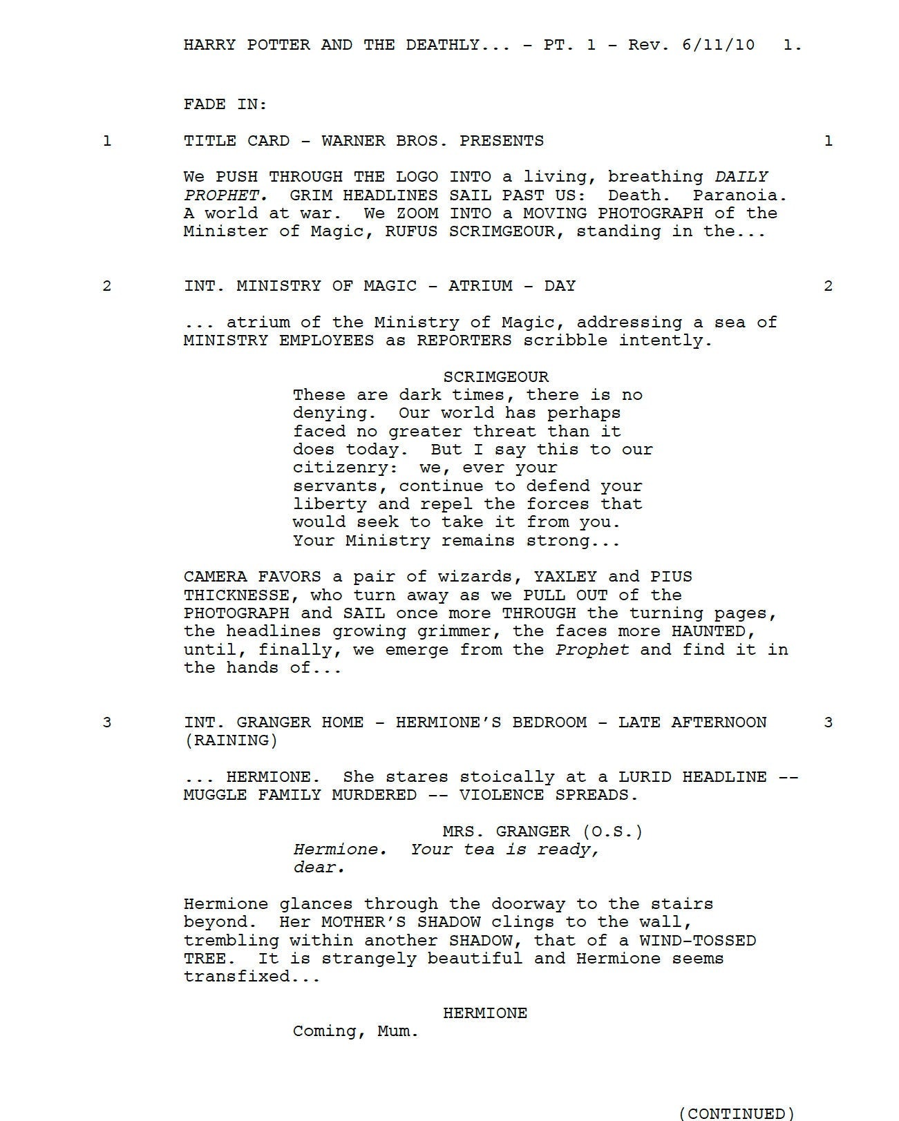 Harry Potter and the Deathly Hallows Part One Movie Script Gift for Friends Screenplay Gift for Movie Lovers Memorabilia Movie Gift Ideas