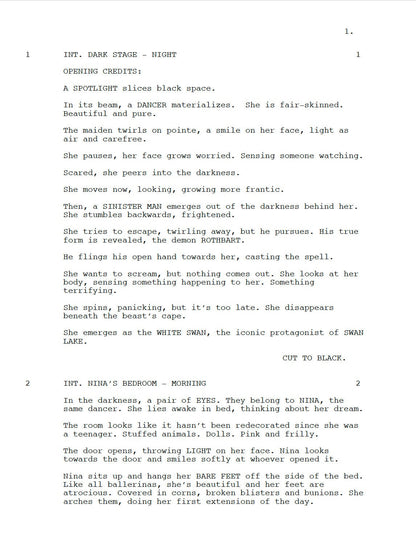 Black Swan Movie Script Screenplay Gift for Film Buffs Gift for Movie Lovers Gift Idea Movie Memorabilia Gift for Friend Gift Ideas Gifts
