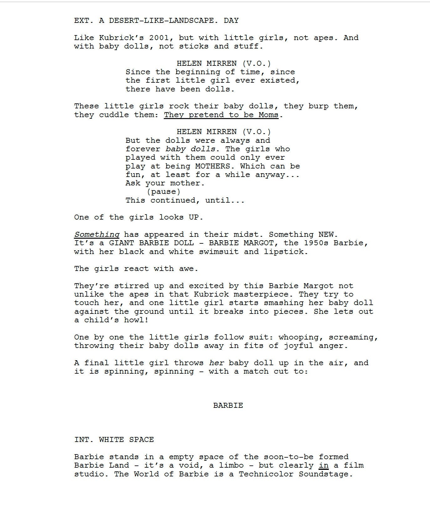 Barbie Movie Script Screenplay Gift for Film Buffs Gift for Movie Lovers Gift Idea Movie Memorabilia Gift for Friend Gift Ideas Film Gifts