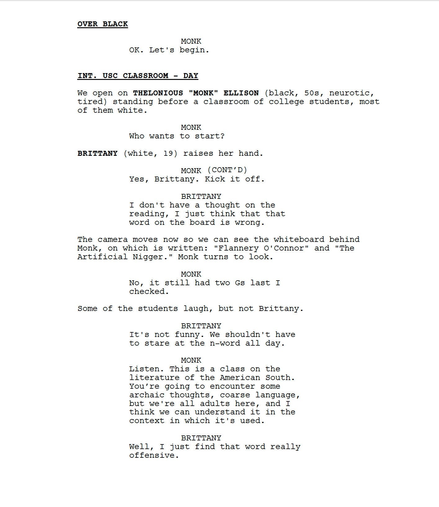 American Fiction Movie Script Screenplay Gift for Film Buffs Gift for Movie Lovers Gift Idea Movie Memorabilia Gift for Friend Gift Ideas