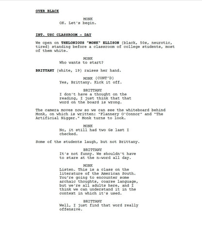 American Fiction Movie Script Screenplay Gift for Film Buffs Gift for Movie Lovers Gift Idea Movie Memorabilia Gift for Friend Gift Ideas