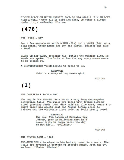 500 Days of Summer Movie Script Screenplay Gift for Friends Birthday Gift for Movie Lovers Gift Idea Movie Memorabilia Customizable Print