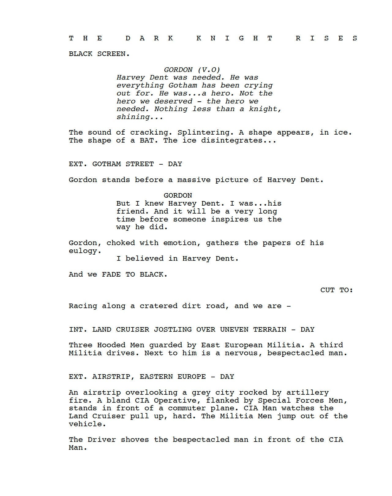 The Dark Knight Rises Movie Script Screenplay Gift for Film Buffs Gift for Movie Lovers Gift Idea Movie Memorabilia Gift for Friend Gift