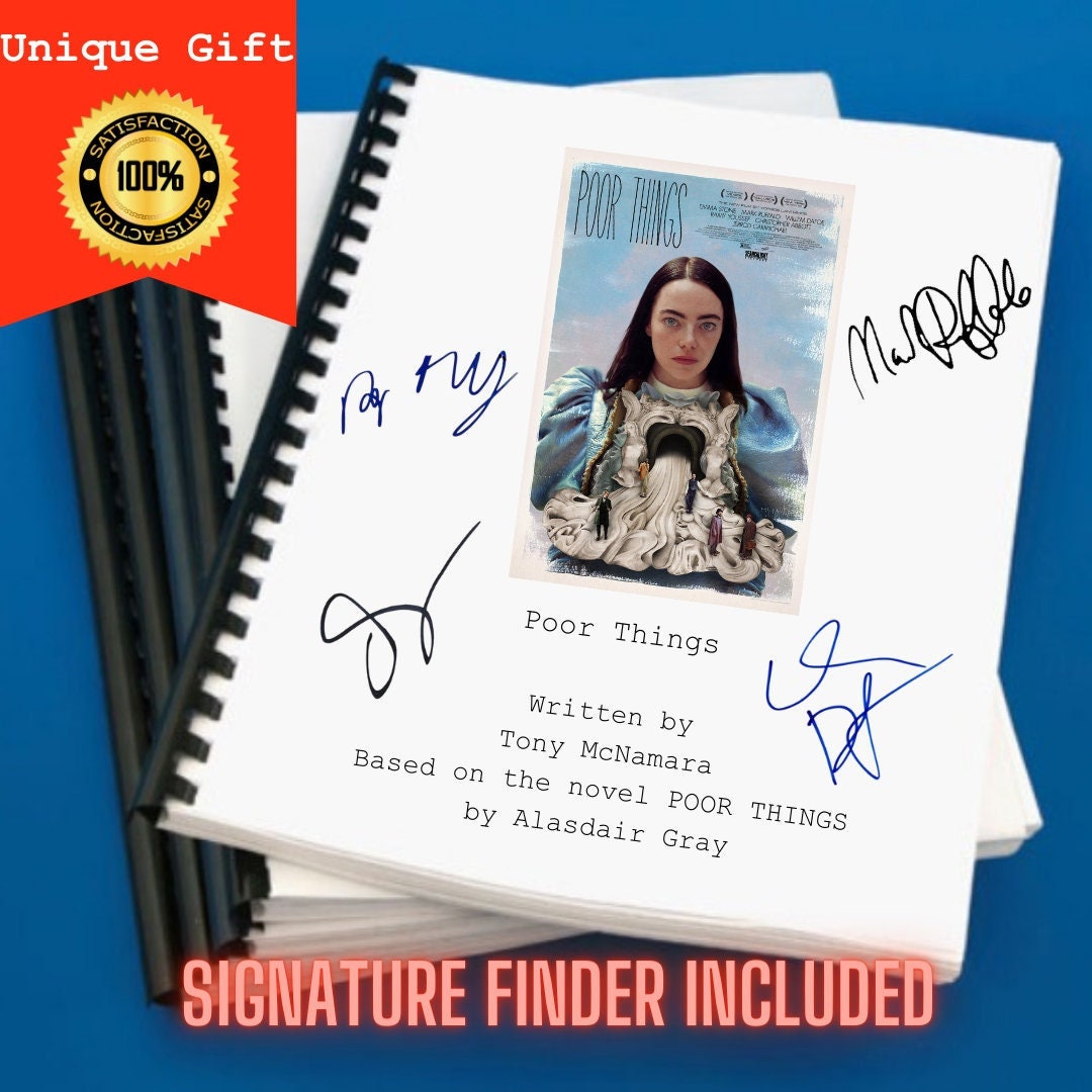 Poor Things Movie Script Gift for Film Buffs Gift for Movie Lovers Gift for Friend Memorabilia for Film Gift Ideas