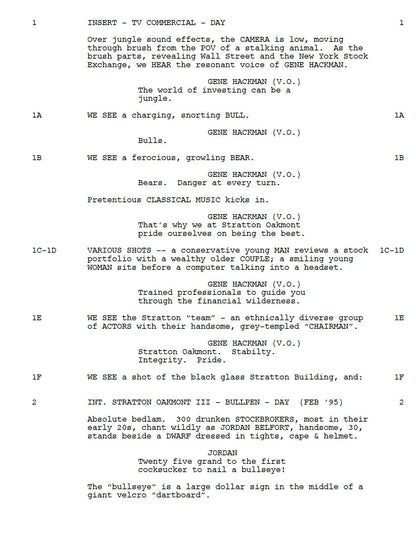 The Wolf of Wall Street Movie Script Screenplay Gift for Film Buffs Gift for Movie Lovers Gift Idea Movie Memorabilia Gift for Friend Gift