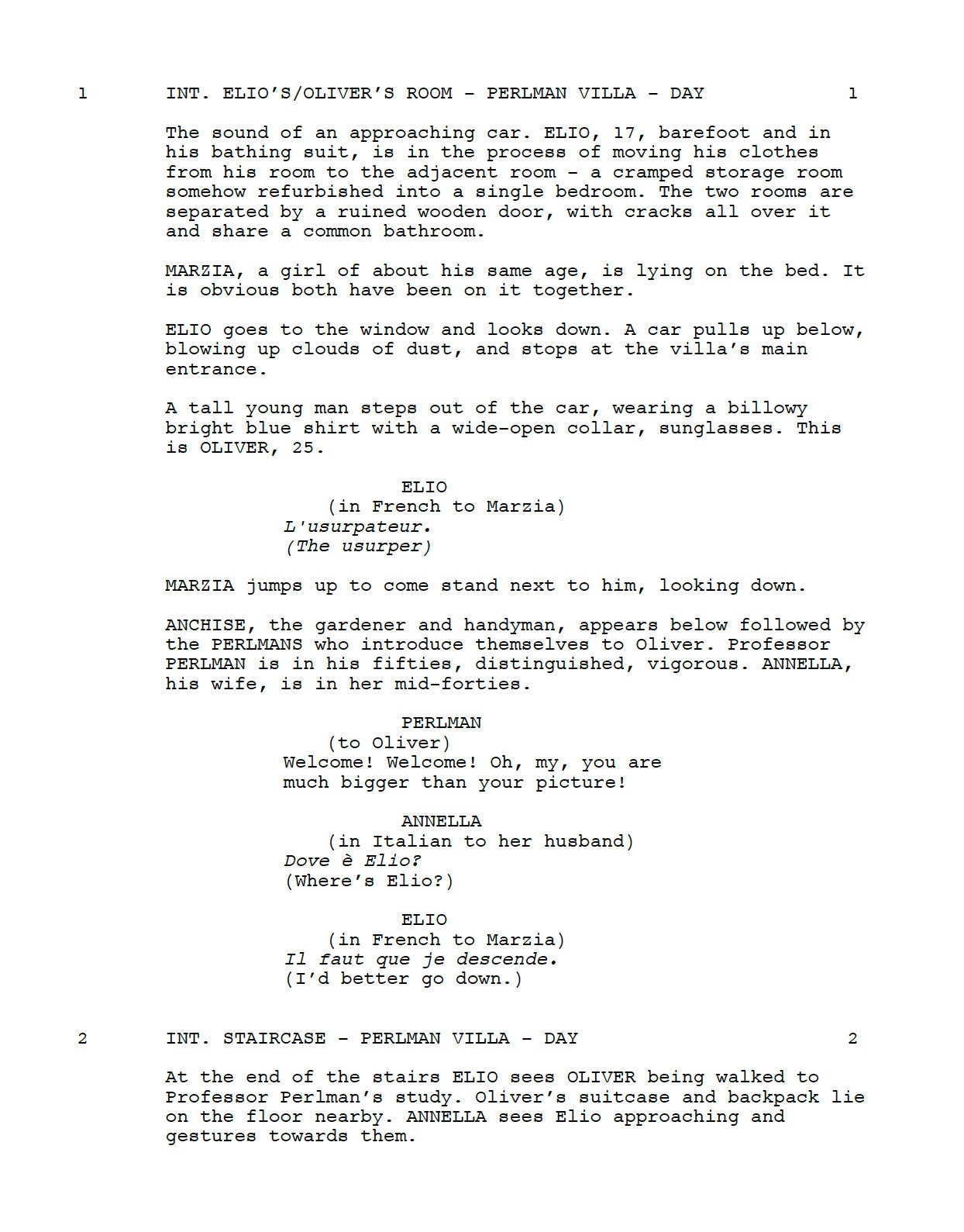 Call Me By Your Name Movie Script Screenplay Gift for Film Buffs Gift for Movie Lovers Gift Idea Movie Memorabilia Gift for Friend Gifts