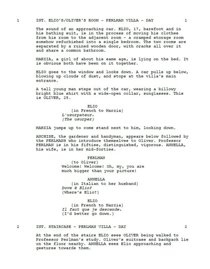 Call Me By Your Name Movie Script Screenplay Gift for Film Buffs Gift for Movie Lovers Gift Idea Movie Memorabilia Gift for Friend Gifts