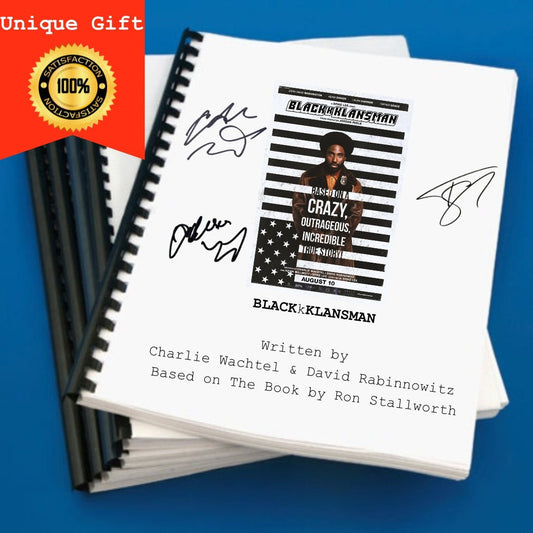 Blackkklansman Movie Script Screenplay Gift for Film Buff Gift for Movie Lover Gift Idea Movie Memorabilia Gift for Friend Gift Idea Gift