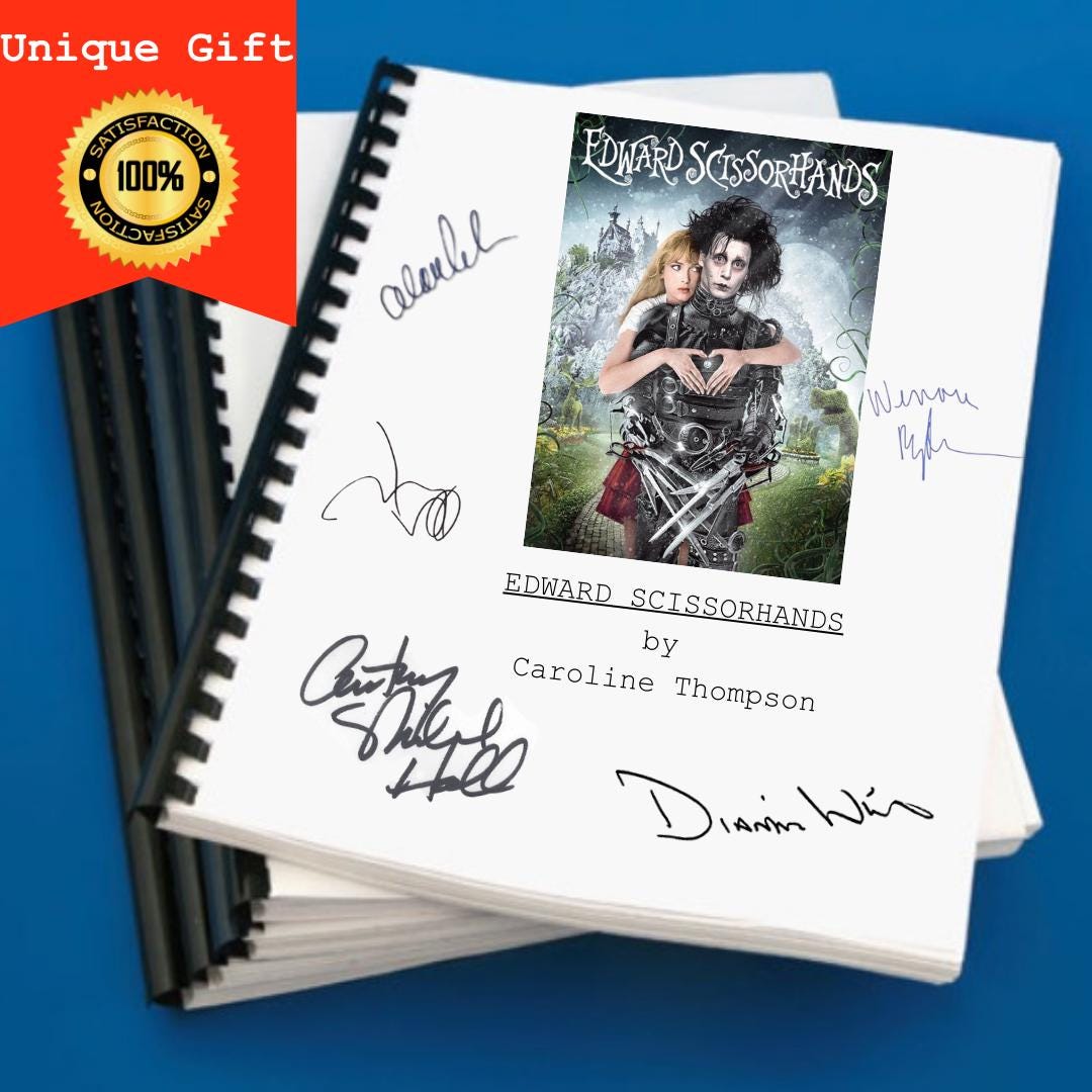 Edward Scissorhands Movie Script Gift for Film Buffs Gift for Film Lovers Gift for Movie Lover Gift Idea Memorabilia for Film Best Gifts