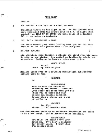 Die Hard Movie Script Screenplay Gift for Film Buffs Gift for Movie Lovers Gift Idea Movie Memorabilia Gift for Friend Gift Ideas Gift
