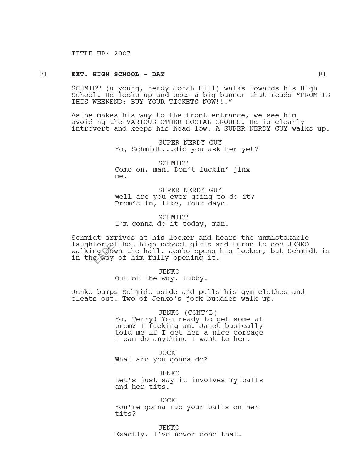 21 Jump Street Movie Script, Gift for Film Buffs