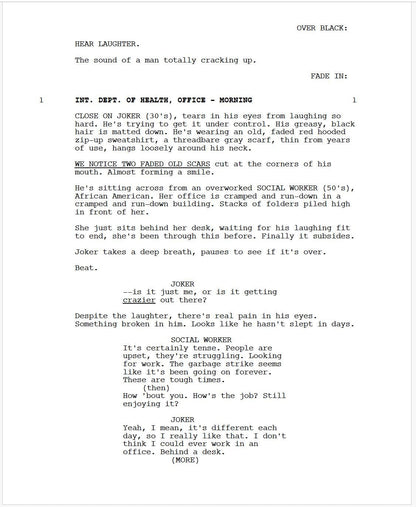 Joker Movie Script Screenplay Gift for Film Buffs Gift for Movie Lovers Gift Idea Movie Memorabilia Gift for Friend Gift Ideas Gift