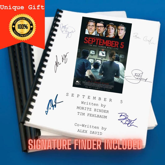 September 5 Movie Script Screenplay Gift for Film Buffs Gift for Movie Lovers Gift Idea Movie Memorabilia Gift for Friend Gift Ideas Gift