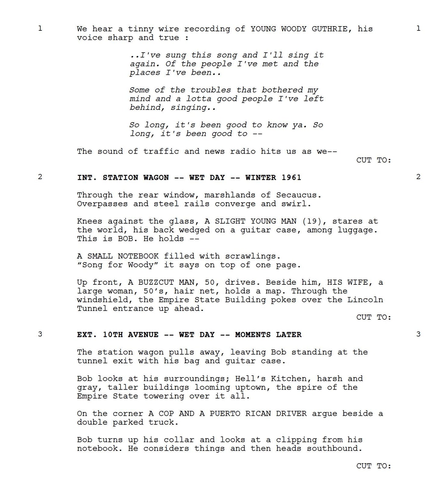 A Complete Unknown Movie Script Screenplay Gift for Film Buffs Gift for Movie Lovers Gift Idea Movie Memorabilia Gift for Friend Gift Ideas