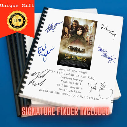 The Lord of the Rings Fellowship of the Rings Movie Script Screenplay Gift for Film Buffs Gift for Movie Lover Gift Idea Movie Memorabilia