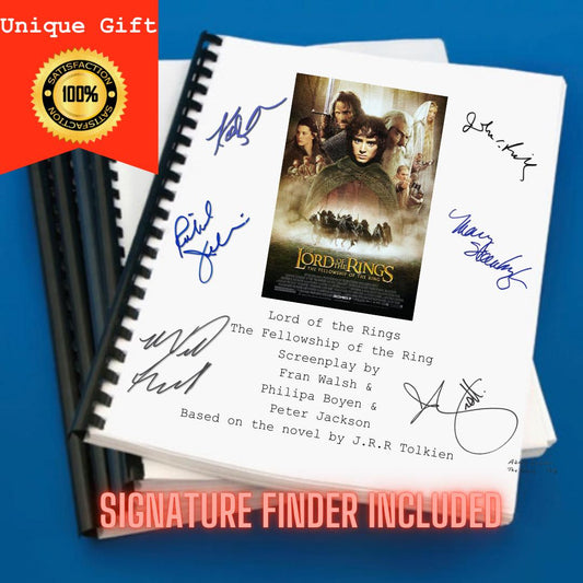 The Lord of the Rings Fellowship of the Rings Movie Script Screenplay Gift for Film Buffs Gift for Movie Lover Gift Idea Movie Memorabilia