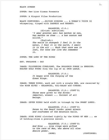 The Lord of the Rings Fellowship of the Rings Movie Script Screenplay Gift for Film Buffs Gift for Movie Lover Gift Idea Movie Memorabilia