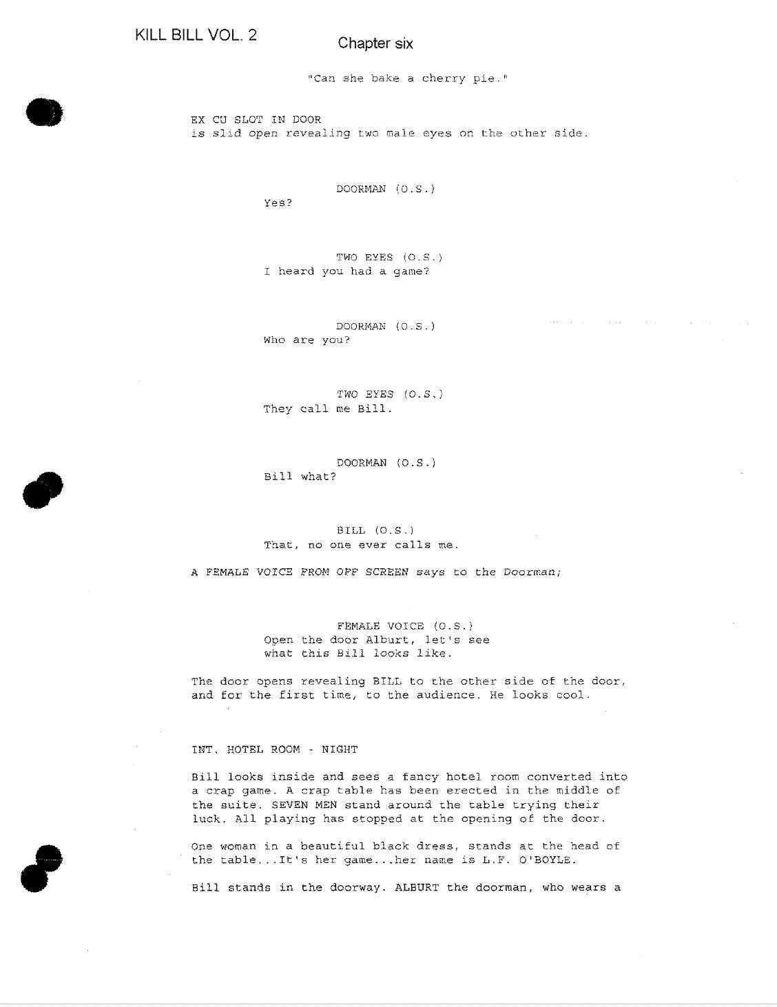 Kill Bill 2 Movie Script Screenplay Gift for Film Buffs Gift for Movie Lovers Gift Idea Movie Memorabilia Gift for Friend Gift Ideas Gifts