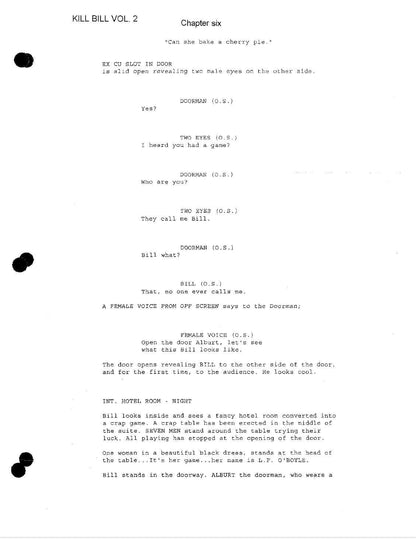 Kill Bill 2 Movie Script Screenplay Gift for Film Buffs Gift for Movie Lovers Gift Idea Movie Memorabilia Gift for Friend Gift Ideas Gifts