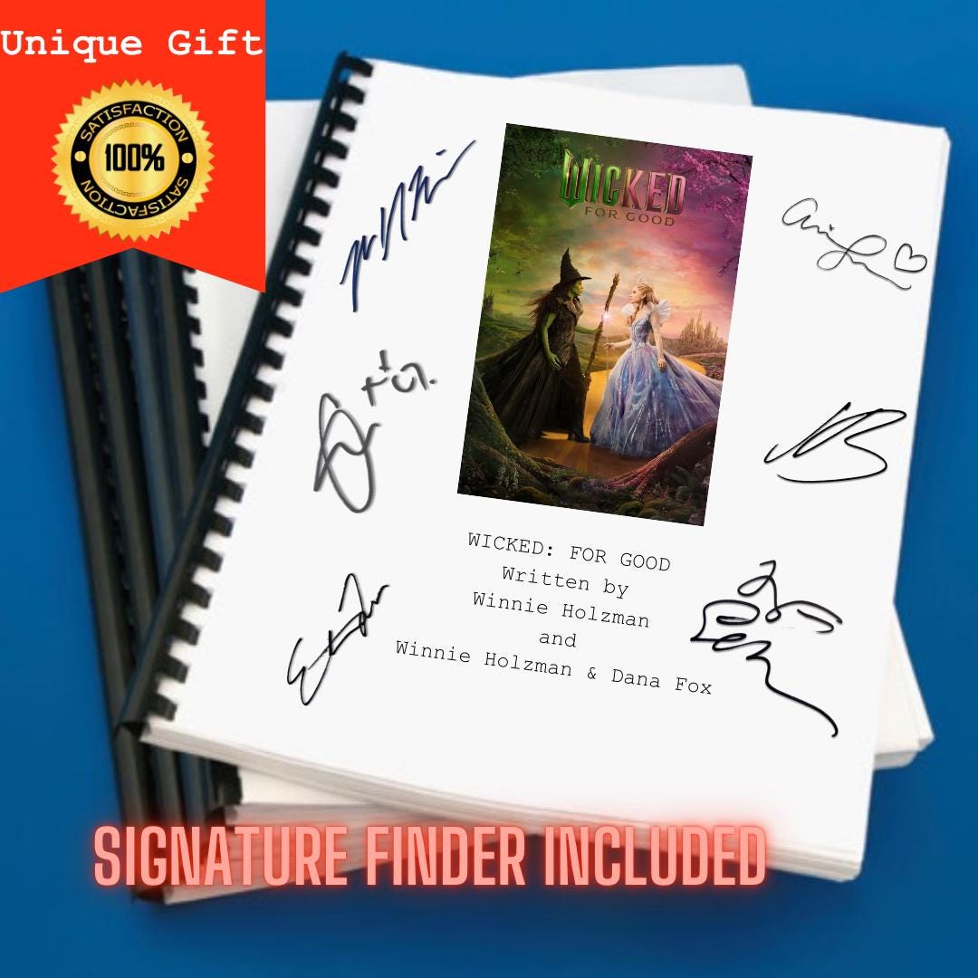 Wicked For Good Movie Script Screenplay Gift for Film Buffs Gift for Movie Lovers Gift Idea Movie Memorabilia Gift for Friend Gift Ideas