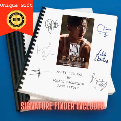 Marty Supreme Movie Script Screenplay Gift for Film Buffs Gift for Movie Lovers Gift Idea Movie Memorabilia Gift for Friend Gift Ideas