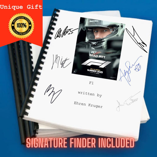 F1 Movie Script Screenplay Gift for Film Buffs Gift for Movie Lovers Gift Idea Movie Memorabilia Gift for Friend Gift Ideas