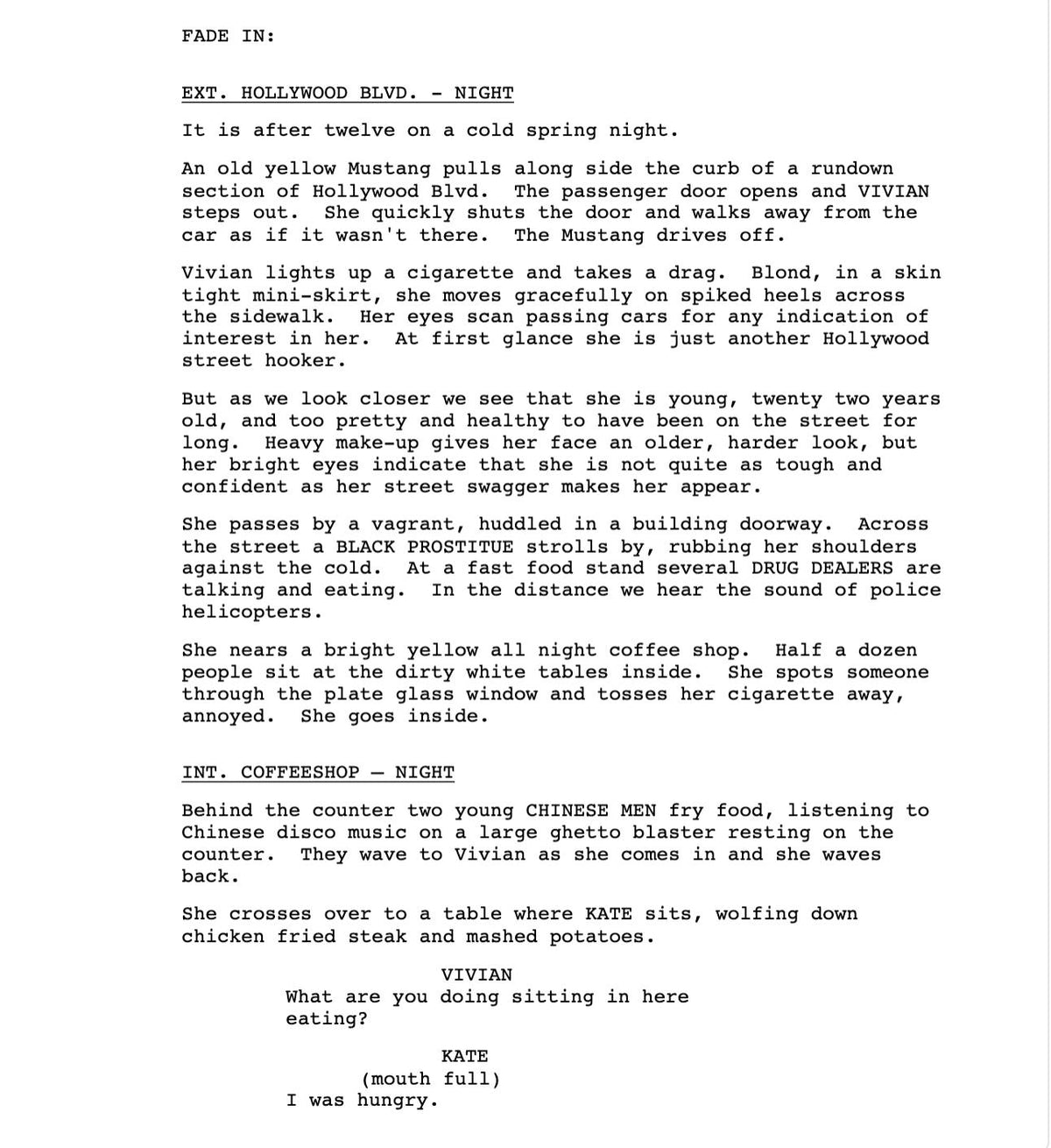 Pretty Woman Original Screenplay: Richard Gere, Julia Roberts Script (21 x 29.7 cm)