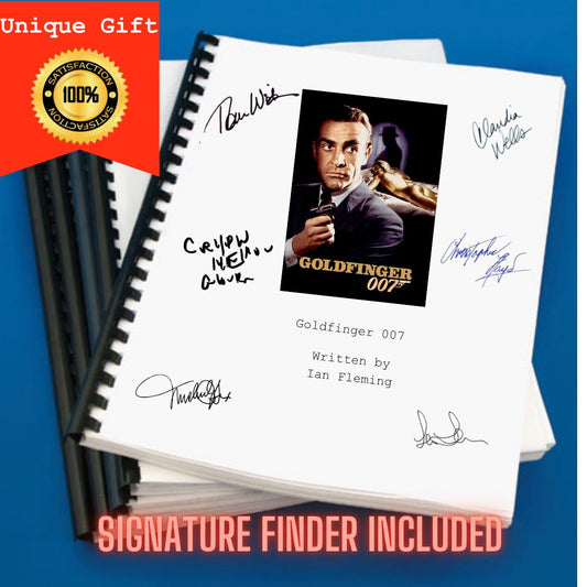 Goldfinger 007 James Bond Movie Script Screenplay Gift for Film Buffs Gift for Movie Lovers Gift Idea Movie Memorabilia Gift for Friend Gift