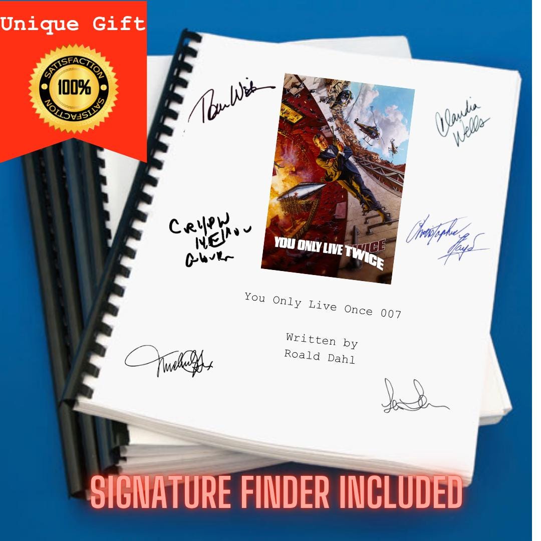 You Only Live Once 007 James Bond Movie Script Screenplay Gift for Film Buffs Gift for Movie Lovers Gift Idea Movie Memorabilia Gift