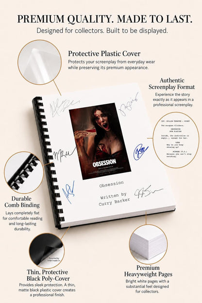 Obsession Movie Script Screenplay Gift for Film Buffs Gift for Movie Lovers Gift Idea Movie Memorabilia Gift for Friend Gift Ideas