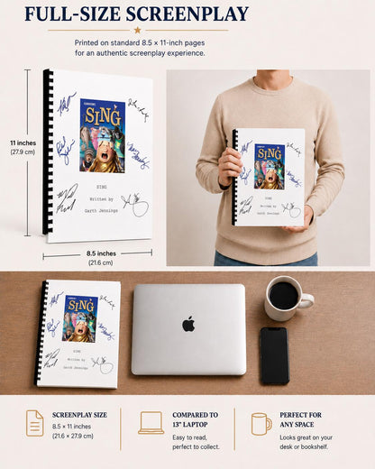 SING Movie Script Screenplay Gift for Film Buffs Gift for Movie Lovers Gift Idea Movie Memorabilia Gift for Friend Gift Ideas